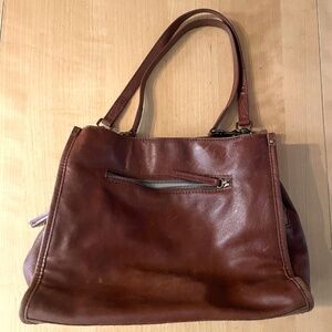 American Leather Co. Lenox Triple Entry Satchel - Brown Leather